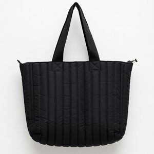 Quilted Black Tote Bag